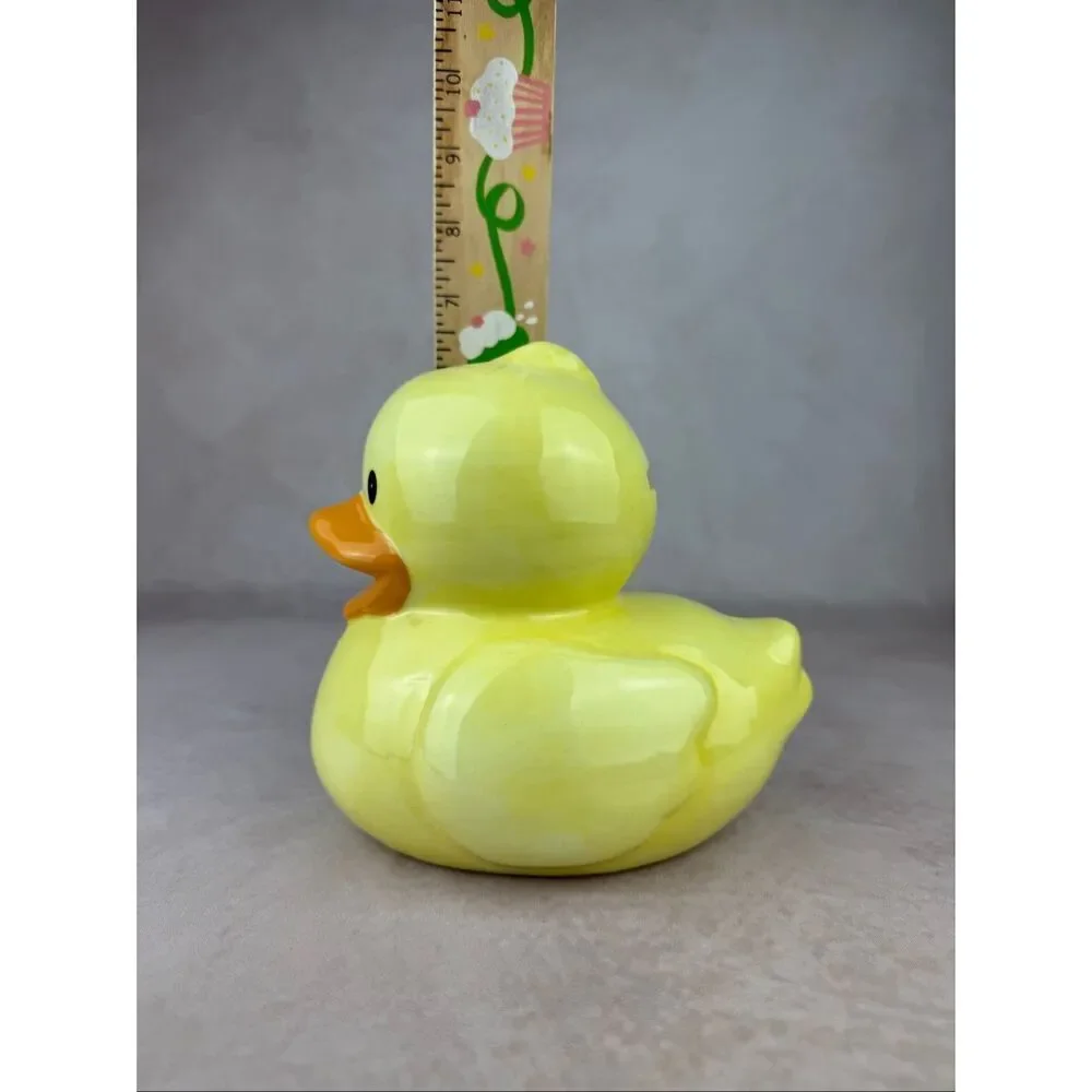 Vintage Y2K Ceramic Duck Coin Bank Rubber Ducky Piggy Bank